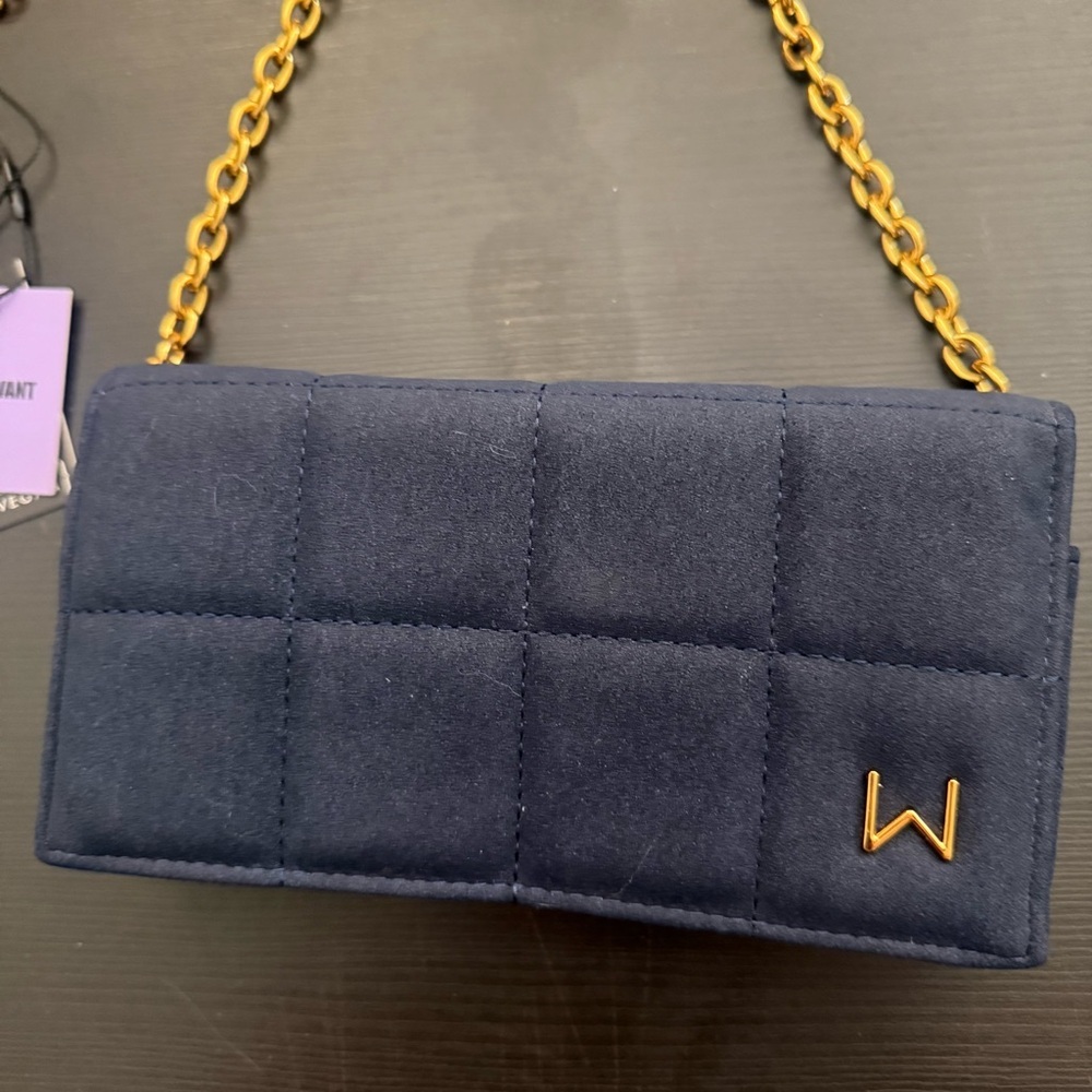 House Of Want We Browse Wallet Crossbody navy gold